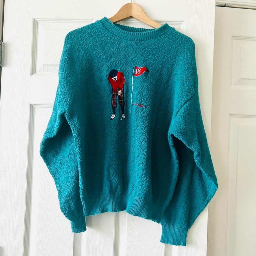Vintage Retro Golf Patch Sweater